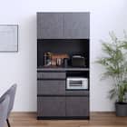 石目柄キッチンボード (幅90cm ダークグレー) 1枚目画像