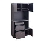 石目柄キッチンボード (幅90cm ダークグレー) 3枚目画像