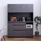 石目柄キッチンボード (幅140cm ダークグレー) 1枚目画像