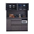 石目柄キッチンボード (幅140cm ダークグレー) 2枚目画像