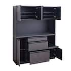 石目柄キッチンボード (幅140cm ダークグレー) 4枚目画像