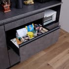 石目柄キッチンボード (幅140cm ダークグレー) 5枚目画像