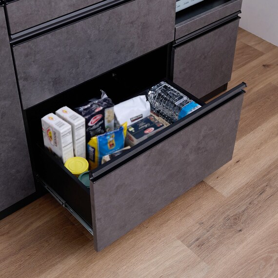 石目柄キッチンボード (幅140cm ダークグレー) 6枚目画像