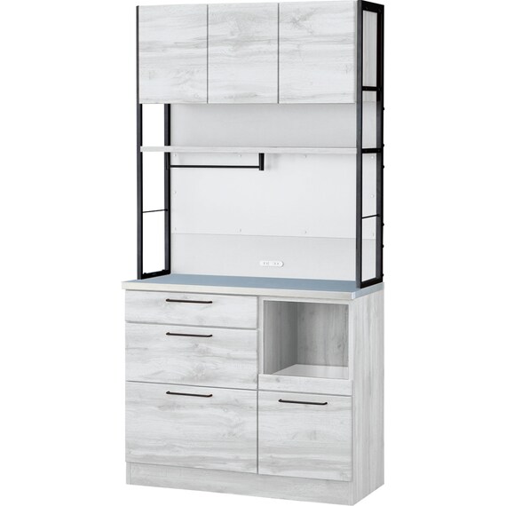 ステンレス天板のマグネットキッチンボード ソフトクローズタイプ(IM301 SHQ100MG WH/BK) 1枚目画像