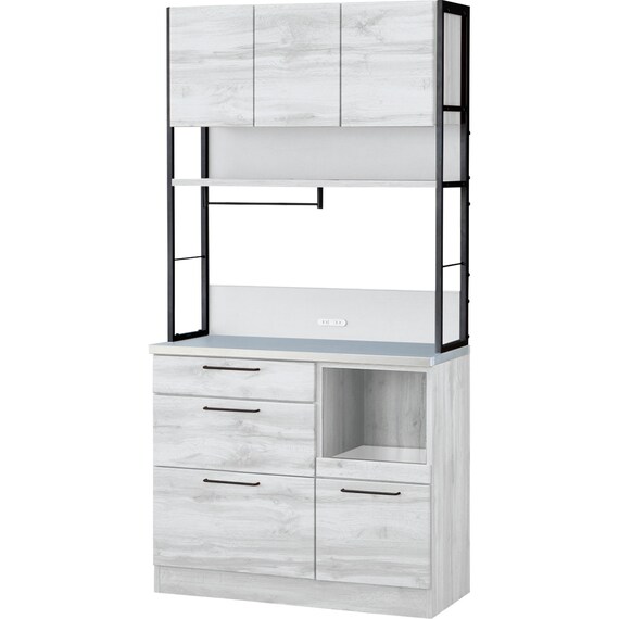 ステンレス天板のキッチンボードソフトクローズタイプ(IM301 SHQ100OP WH/BK) 1枚目画像