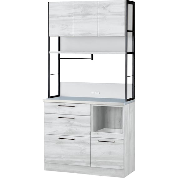 ステンレス天板のキッチンボードソフトクローズタイプ(IM301 SHQ100OP WH/BK) 1枚目画像