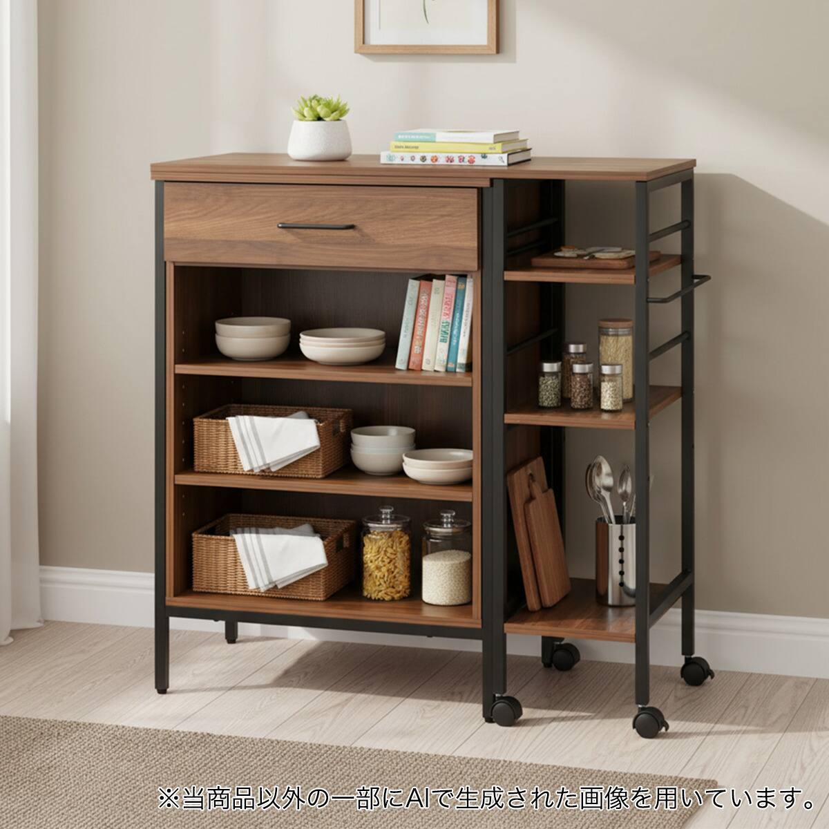 【ニトリ】キッチンカウンター 食器棚 伸長カウンター(IG008 1200 LBR) | ニトリネット【公式】 家具