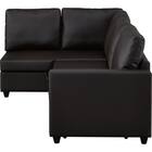 傷・汚れに強い コーナーソファベッド 収納付き 合皮タイプ (ノアーク2 右コーナー Nシールド DBR) 9枚目画像