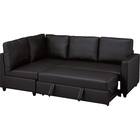 傷・汚れに強い コーナーソファベッド 収納付き 合皮タイプ (ノアーク2 右コーナー Nシールド DBR) 13枚目画像