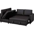 傷・汚れに強い コーナーソファベッド 収納付き 合皮タイプ (ノアーク2 右コーナー Nシールド DBR) 14枚目画像