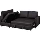 傷・汚れに強い コーナーソファベッド 収納付き 合皮タイプ (ノアーク2 右コーナー Nシールド DBR) 14枚目画像