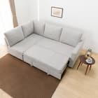 コーナーソファベッド 収納付き 布張りタイプ (ノアーク2 右コーナー 撥水加工タイプ MO) 2枚目画像