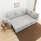 コーナーソファベッド 収納付き 布張りタイプ (ノアーク2 左コーナー 撥水加工タイプ MO) 2枚目画像