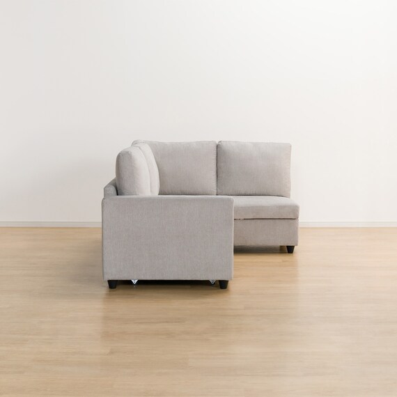 コーナーソファベッド 収納付き 布張りタイプ (ノアーク2 左コーナー 撥水加工タイプ MO) 11枚目画像