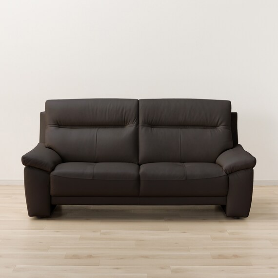 3人掛けソファ 本革(一部合成皮革)タイプ (SK7070 DBR） 4枚目画像