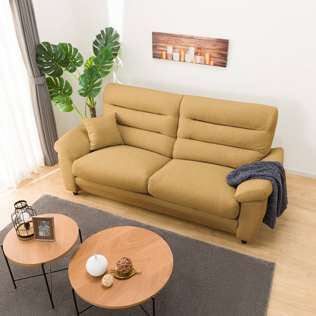 ぽ*。様 NITORI STUDIO SOFA 3人掛け ハイバックソファ 3人掛けソファ 布張りタイプ (Nポケット BS12 H-HI かため ハイタイプ