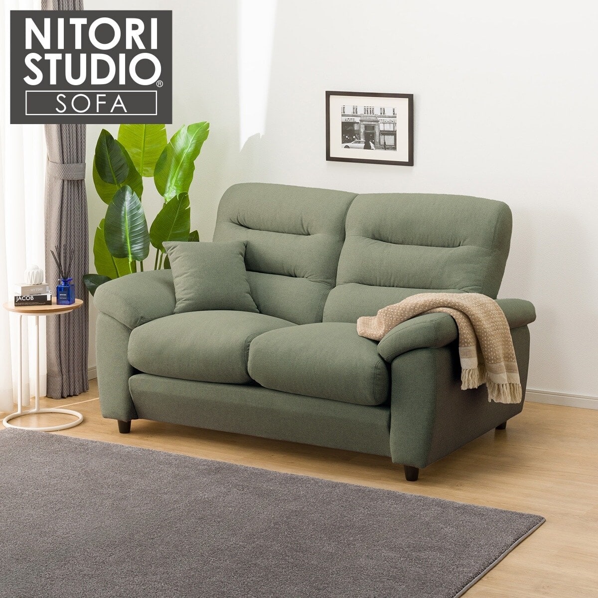 ニトリ 2人掛けソファ Nポケット グリーン 2人掛けソファ 布張りタイプ (NポケットA13 DR-GGR) | ニトリネット