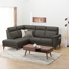 コーナーソファ 本革(一部合成皮革)タイプ(LB07 右コーナー GY) 1枚目画像