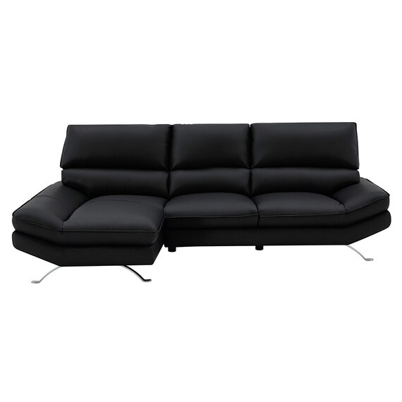 カウチソファ 本革(一部合成皮革)タイプ (FR03 右カウチ BK) 9枚目画像