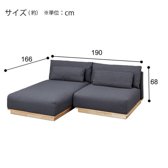 カウチローソファセット 布張りタイプ (SP01 GY) 6枚目画像