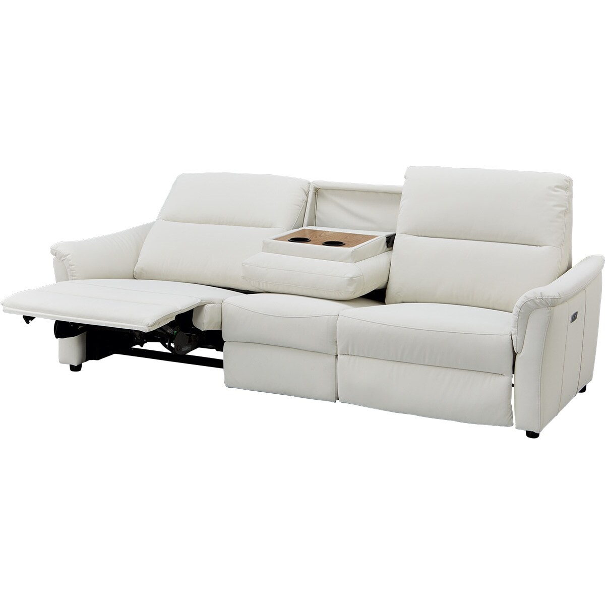 傷・汚れに強い合成皮革 3人掛け電動リクライニングソファ