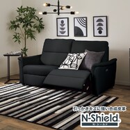 傷･汚れに強い合成皮革 3人用電動リクライニングソファ(KK6133 Nシールド BK)