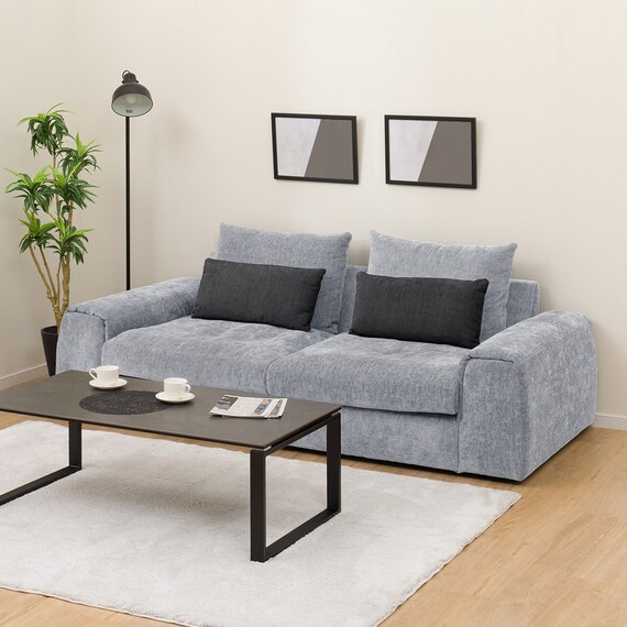 3人掛けセパレートソファ 布張りタイプ (LB04 LGY) 1枚目画像