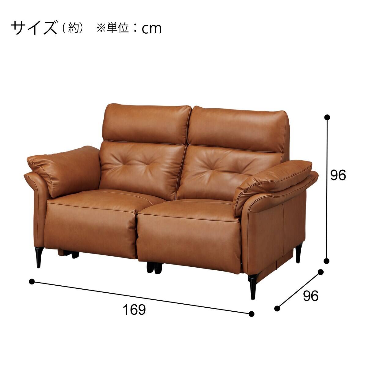 2人掛け電動リクライニングソファ 本革タイプ (EK5190 BR) | ニトリ