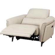 1人掛け電動リクライニングソファ 本革(一部合成皮革)タイプ (LS02 2モーター NW)