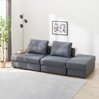 収納付きソファベッド 布張りタイプ (BX01 DGY) 1枚目画像