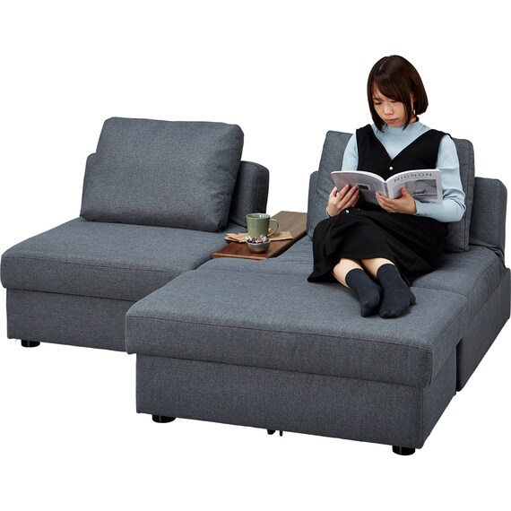 収納付きソファベッド 布張りタイプ (BX01 DGY) 26枚目画像