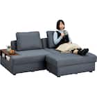 収納付きソファベッド 布張りタイプ (BX01 DGY) 28枚目画像