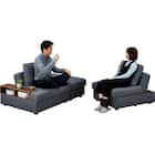 収納付きソファベッド 布張りタイプ (BX01 DGY) 31枚目画像