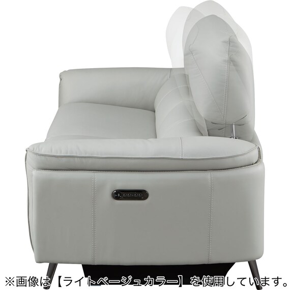 3人掛け両電動リクライニングソファ 本革(一部合成皮革)タイプ (LS02 2モーター NW BE) 16枚目画像