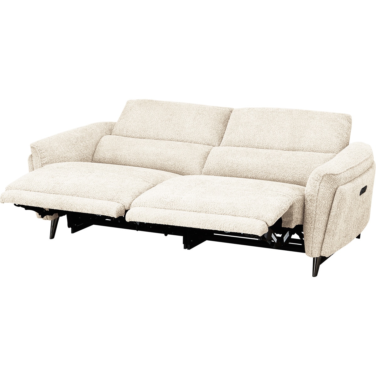 ニトリ 布張り リクライニングソファ アクション 手動 ニトリ　nitori ニトリ ソファー ソファ 3人掛け 電動布張りテーブル付き