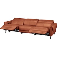 3人掛け電動リクライニングソファ 本革(一部合成皮革)タイプ (LS04 3シート SK)