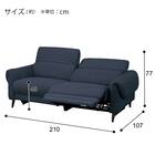 3人掛け左電動リクライニングソファ 布張りタイプ (LS04 TER NV) 7枚目画像