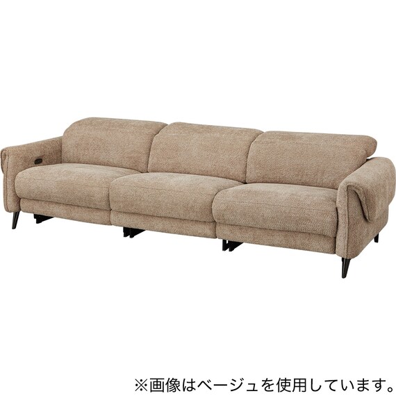 3人掛け両電動リクライニングワイドソファ 布張りタイプ (LS04 3シート SUG OR) 4枚目画像