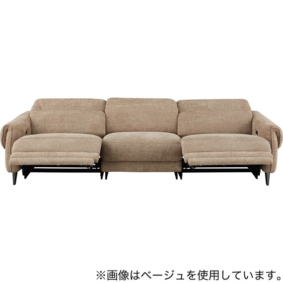 3人掛け両電動リクライニングワイドソファ 布張りタイプ (LS04 3シート SUG OR) 6枚目画像