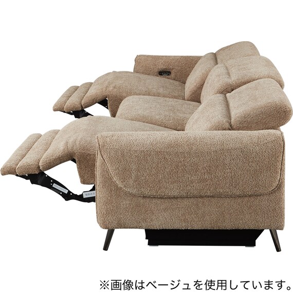 3人掛け両電動リクライニングワイドソファ 布張りタイプ (LS04 3シート SUG OR) 7枚目画像