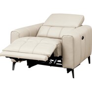 1人掛け電動リクライニングソファ 本革(一部合成皮革)タイプ (LS05 NW)