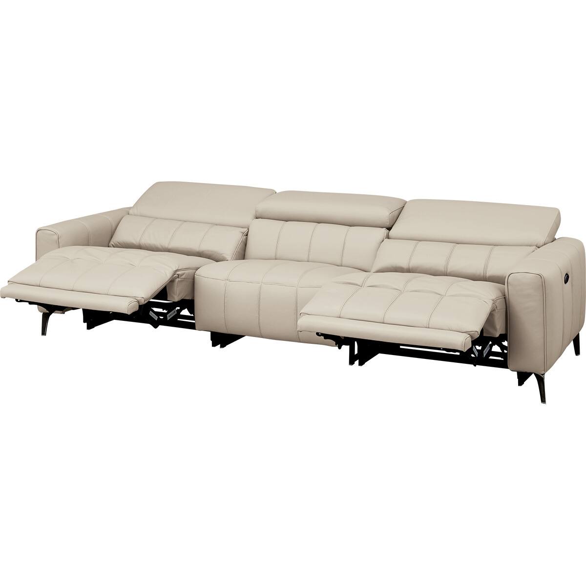 3人掛け両電動リクライニングワイドソファ 本革(一部合成皮革)タイプ