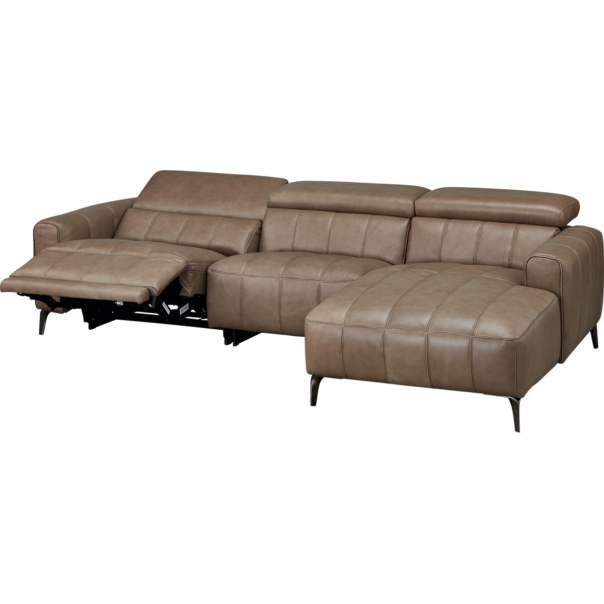 電動リクライニングソファ＋カウチソファ 本革(一部合成皮革)タイプ