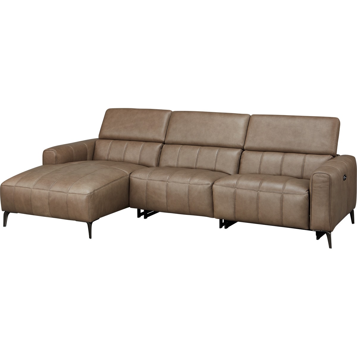 電動リクライニングソファ＋カウチソファ 本革(一部合成皮革)タイプ