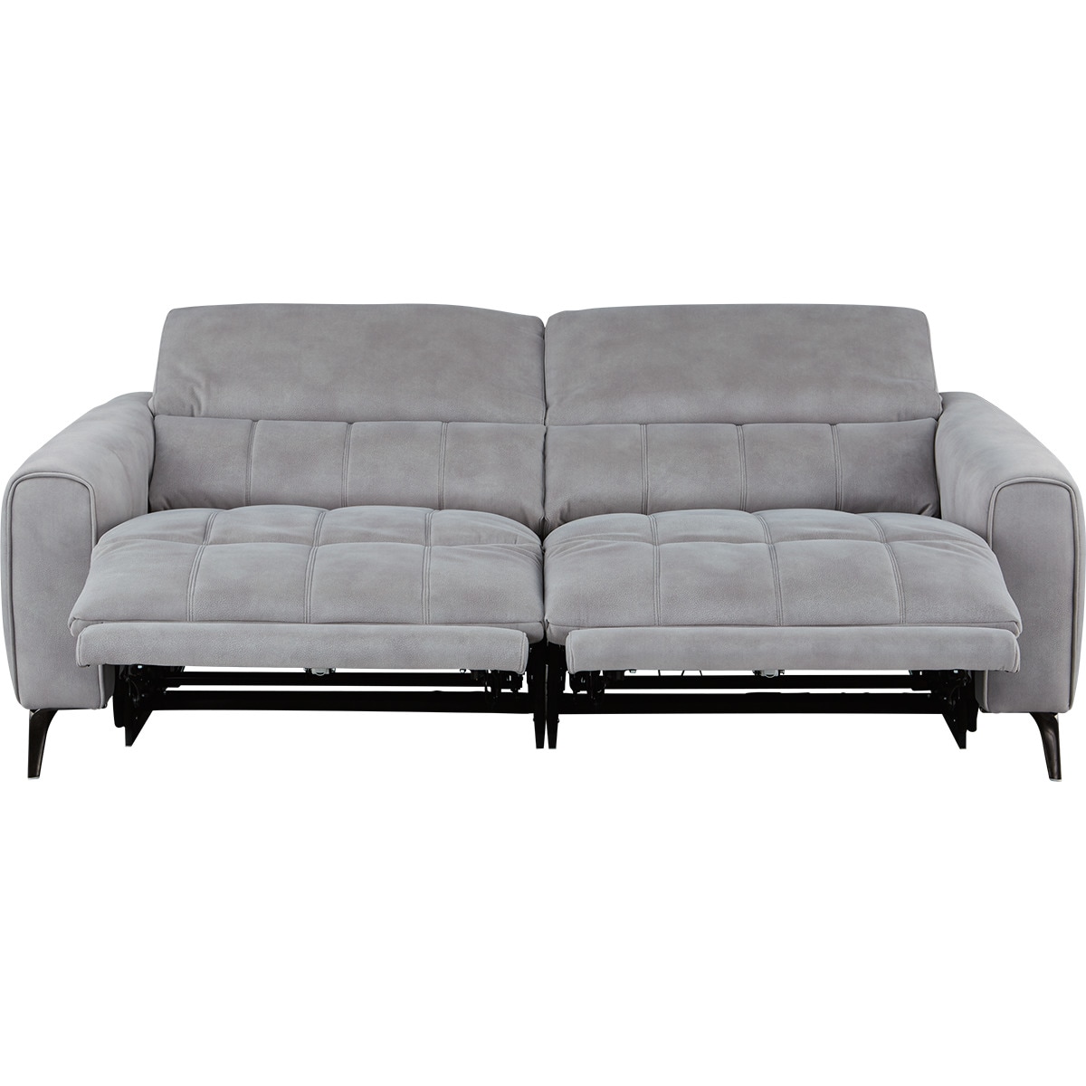 ニトリ　3人掛けソファ グレー 3人掛け両電動リクライニングソファ 布張りタイプ (LS05 PEY GY