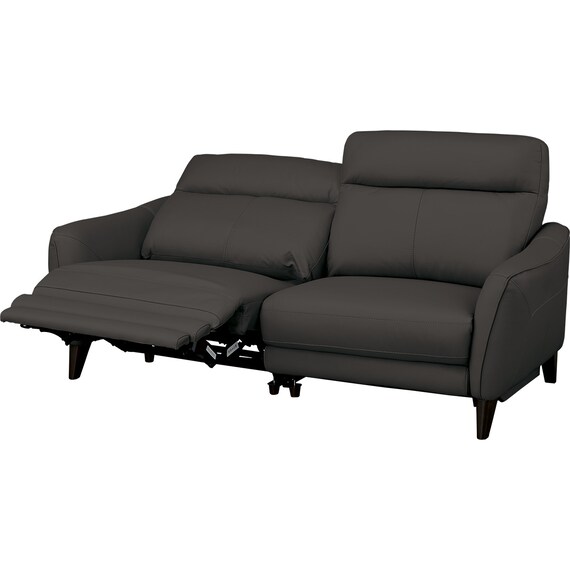 3人掛け右電動リクライニングソファ 本革(一部合成皮革)タイプ (LS06 NW BK) 1枚目画像