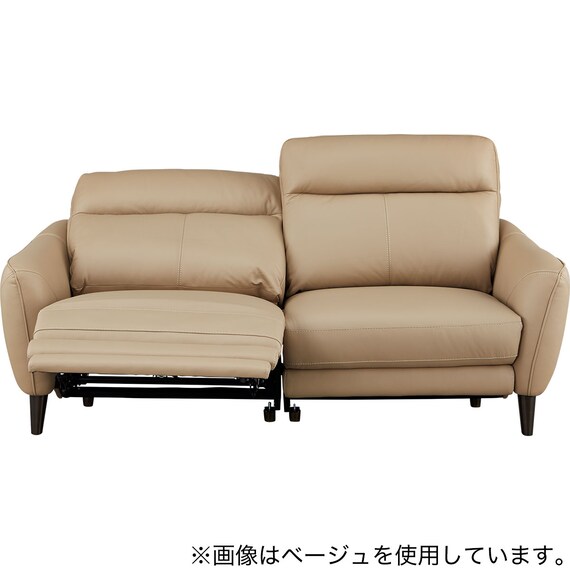3人掛け右電動リクライニングソファ 本革(一部合成皮革)タイプ (LS06 NW BK) 4枚目画像