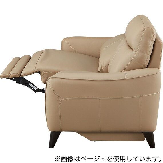 3人掛け右電動リクライニングソファ 本革(一部合成皮革)タイプ (LS06 NW BK) 5枚目画像