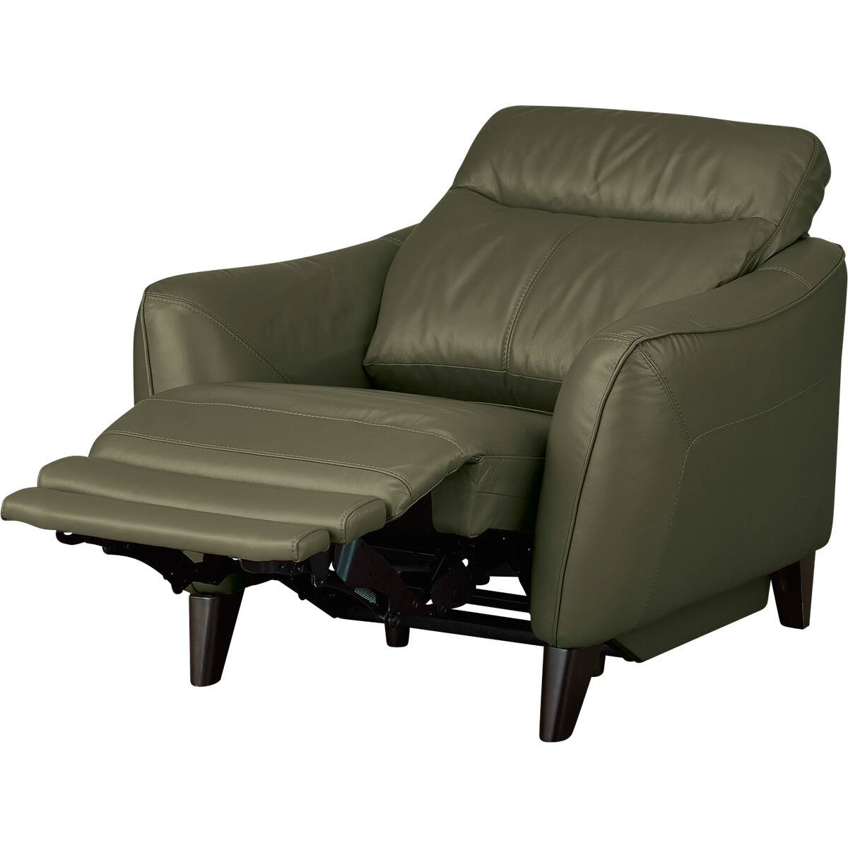 1人掛け電動リクライニングソファ 本革(一部合成皮革)タイプ (LS06 SK