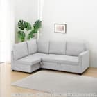 コーナーソファ 収納付き 布張りタイプ (ノアーク2 右コーナー GY) 1枚目画像